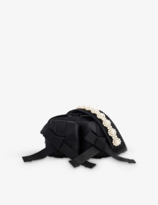 SIMONE ROCHA: Beaded Bow-Front Woven Cross-Body Bag
