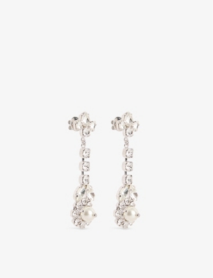 SIMONE ROCHA: Victorian Drip Brass, Faux-Pearl and Crystal Earrings