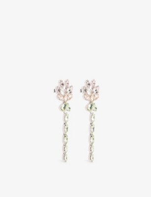 SIMONE ROCHA: Carnation Drip Brass and Crystal Earrings