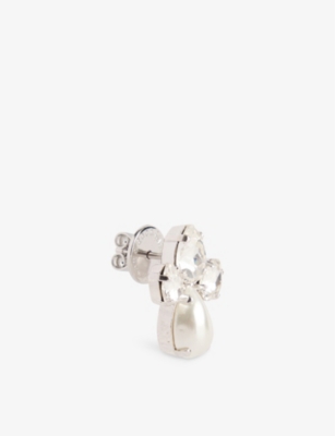 SIMONE ROCHA: Victorian Floret  Brass, Faux-Pearl and Crystal Stud Earrings