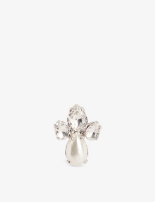 SIMONE ROCHA: Victorian Floret  Brass, Faux-Pearl and Crystal Stud Earrings