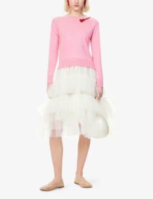SIMONE ROCHA: Embellished Round-Neck Wool and Silk-Blend Jumper