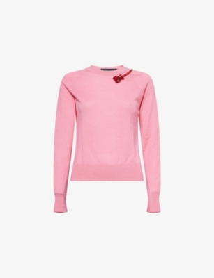 SIMONE ROCHA: Embellished Round-Neck Wool and Silk-Blend Jumper