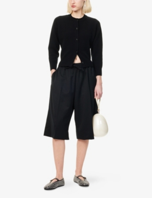 SIMONE ROCHA: Open-Back Round-Neck Stretch-Wool Blend Cardigan