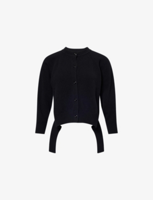 SIMONE ROCHA: Open-Back Round-Neck Stretch-Wool Blend Cardigan