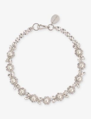 SIMONE ROCHA: Daisy Floret Brass and Faux-Pearl Necklace