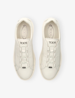 Tod's Mens Tods Allacciata Cassetta Suede Low-top Trainers In Bone