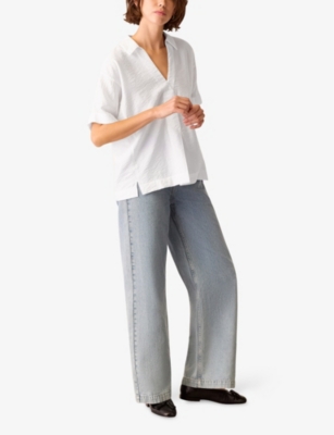 WHISTLES: Sasha V-Neck Relaxed-Fit Woven Shirt