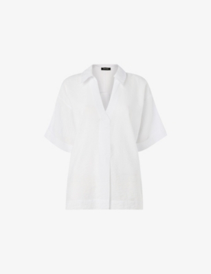 WHISTLES: Sasha V-Neck Relaxed-Fit Woven Shirt