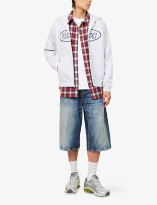 OBEY: Oval Brand-Embroidery Cotton-Blend Hoody