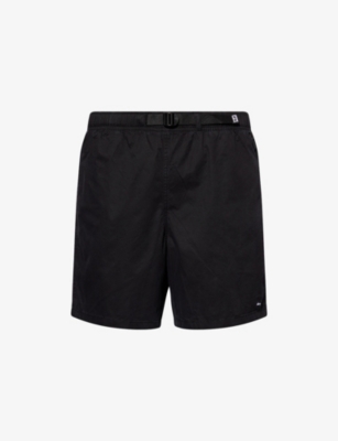 Obey Mens Black Faded Wash Easy Gravel Trail Brand-patch Cotton Shorts Xl