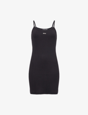 OBEY: Mona Ribbed Stretch-Cotton Mini Dress