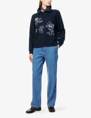 OBEY: Bloom Embroidered Cotton-Knit Polo Jumper