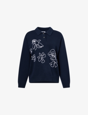 OBEY: Bloom Embroidered Cotton-Knit Polo Jumper
