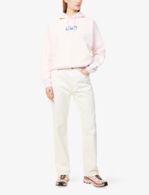 OBEY: Ribbon Brand-Embroidery Cotton-Blend Hoody