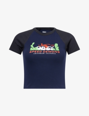 OBEY: Obey Speed Demons Ribbed Stretch-Cotton T-Shirt