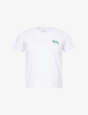 Obey Womens Submit To The Rhythm Round-neck Cotton-jersey T-shirt White In White