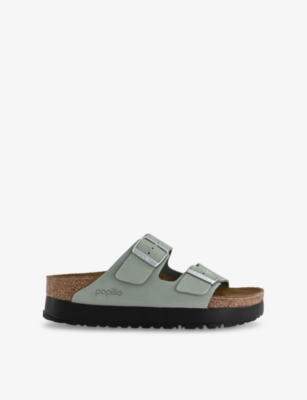 Birkenstock Womens  Arizona Flex Platform Leather Sandals
