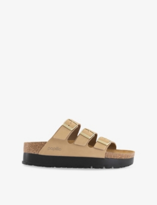 BIRKENSTOCK: Florida III Flex Platform Faux-Leather Sandals