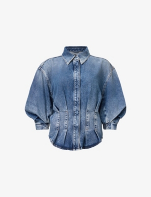 ALLSAINTS: Nancy Slim-Fit Fitted-Waist Denim Shirt