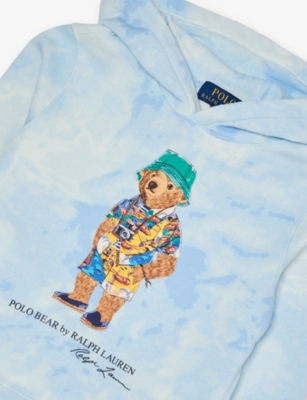 Polo Ralph Lauren Kids' Polo Bear French Terry Graphic Hoodie In Blue