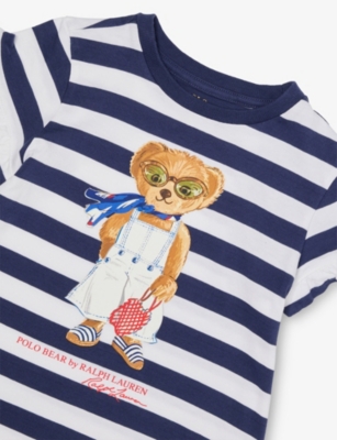 POLO RALPH LAUREN: Girls' Bear Stripe-Print Cotton-Jersey T-Shirt Dress