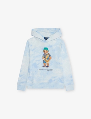 POLO RALPH LAUREN: Bear Cloud-Print Cotton-Jersey Hoody 6-14 Years