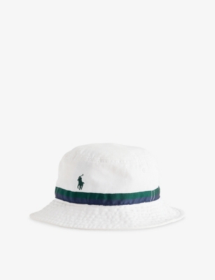 POLO RALPH LAUREN: Kids' Polo Ralph Lauren x Wimbledon Logo-Embroidery Cotton Bucket Hat