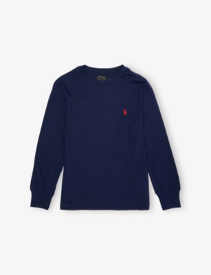 POLO RALPH LAUREN: Brand-Embroidery Crewneck Cotton-Jersey T-Shirt 6-14 Years