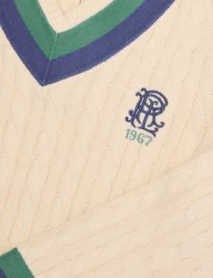 POLO RALPH LAUREN: Cable V-Neck Cotton-Knit Jumper 6-12 Years