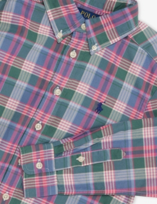 POLO RALPH LAUREN: Boys' Plaid-Pattern Cotton Oxford Shirt