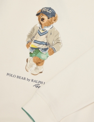 POLO RALPH LAUREN: Bear-Print Crewneck Cotton-Blend Sweatshirt 6-14 Years