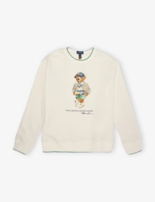 POLO RALPH LAUREN: Bear-Print Crewneck Cotton-Blend Sweatshirt 6-14 Years