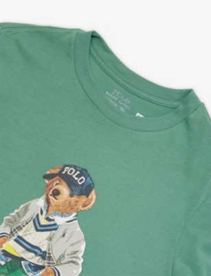 POLO RALPH LAUREN: Boys' Bear-Print Crewneck Cotton-Jersey T-Shirt