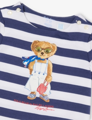 POLO RALPH LAUREN: Bear Striped Piece Of Two Cotton-Jersey Set 3-24 Months