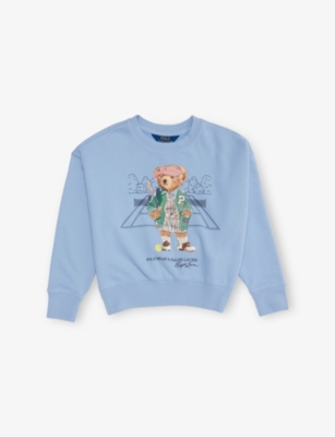 POLO RALPH LAUREN: Boys' Bear Crewneck Cotton-Blend Sweatshirt
