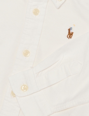 POLO RALPH LAUREN: Boys' Brand-Embroidery Button-Down Cotton-Poplin Shirt