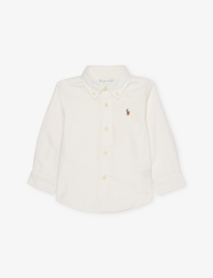 POLO RALPH LAUREN: Boys' Brand-Embroidery Button-Down Cotton-Poplin Shirt