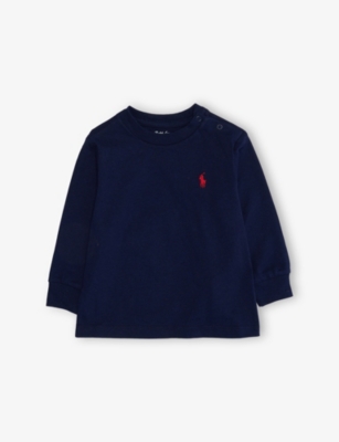 POLO RALPH LAUREN: Brand-Embroidery Crewneck Cotton-Jersey T-Shirt