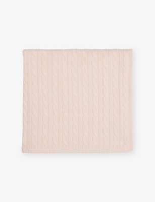 POLO RALPH LAUREN: Baby Cable-Knit Cotton Blanket 101.5cm x 73.5cm