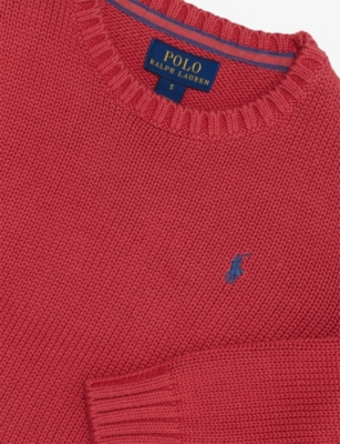 POLO RALPH LAUREN: Brand-Embroidery Crewneck Cotton-Knit Jumper