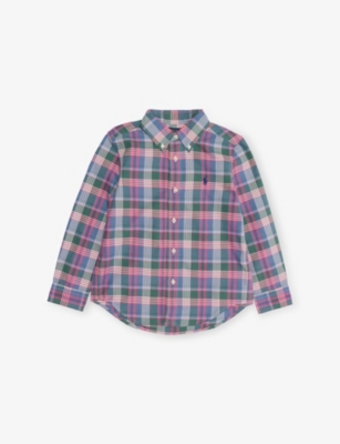 POLO RALPH LAUREN: Boys' Plaid Long-Sleeve Cotton Shirt