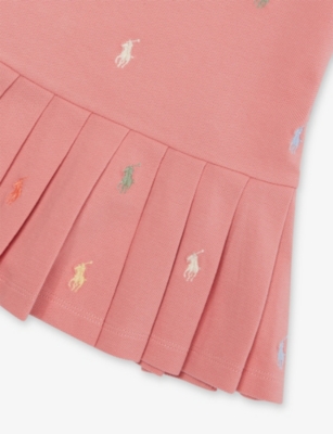 POLO RALPH LAUREN: Girls' Pleated Polo-Collar Stretch-Cotton Piqué Dress