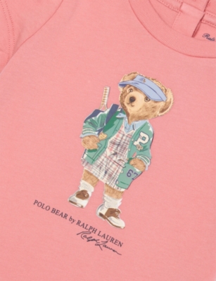 POLO RALPH LAUREN: Girls' Bear Ruffled Cotton-Jersey T-Shirt