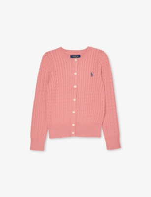 POLO RALPH LAUREN: Girls' Cable-Knit Round-Neck Cotton Cardigan