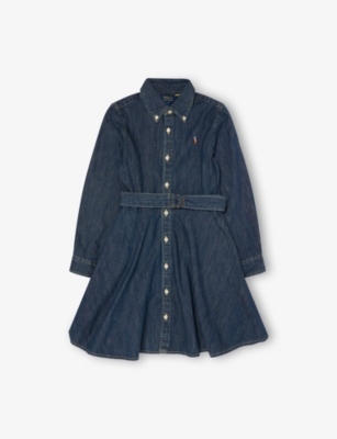 POLO RALPH LAUREN: Button-Down Belted Denim Dress 3-6 Years