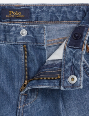 Polo Ralph Lauren Girls' Logo-embroidered Wide-leg Jean In Blue