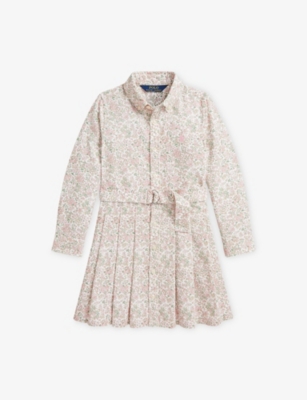 POLO RALPH LAUREN: Girls' Belted Floral Cotton Dress