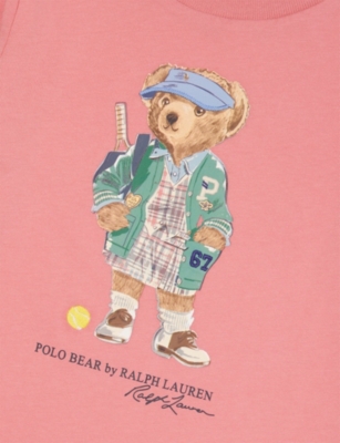POLO RALPH LAUREN: Girls' Bear Ruffled Cotton-Jersey Dress