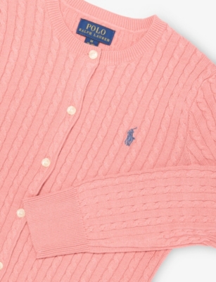 POLO RALPH LAUREN: Girls' Cable-Knit Round-Neck Cotton Cardigan